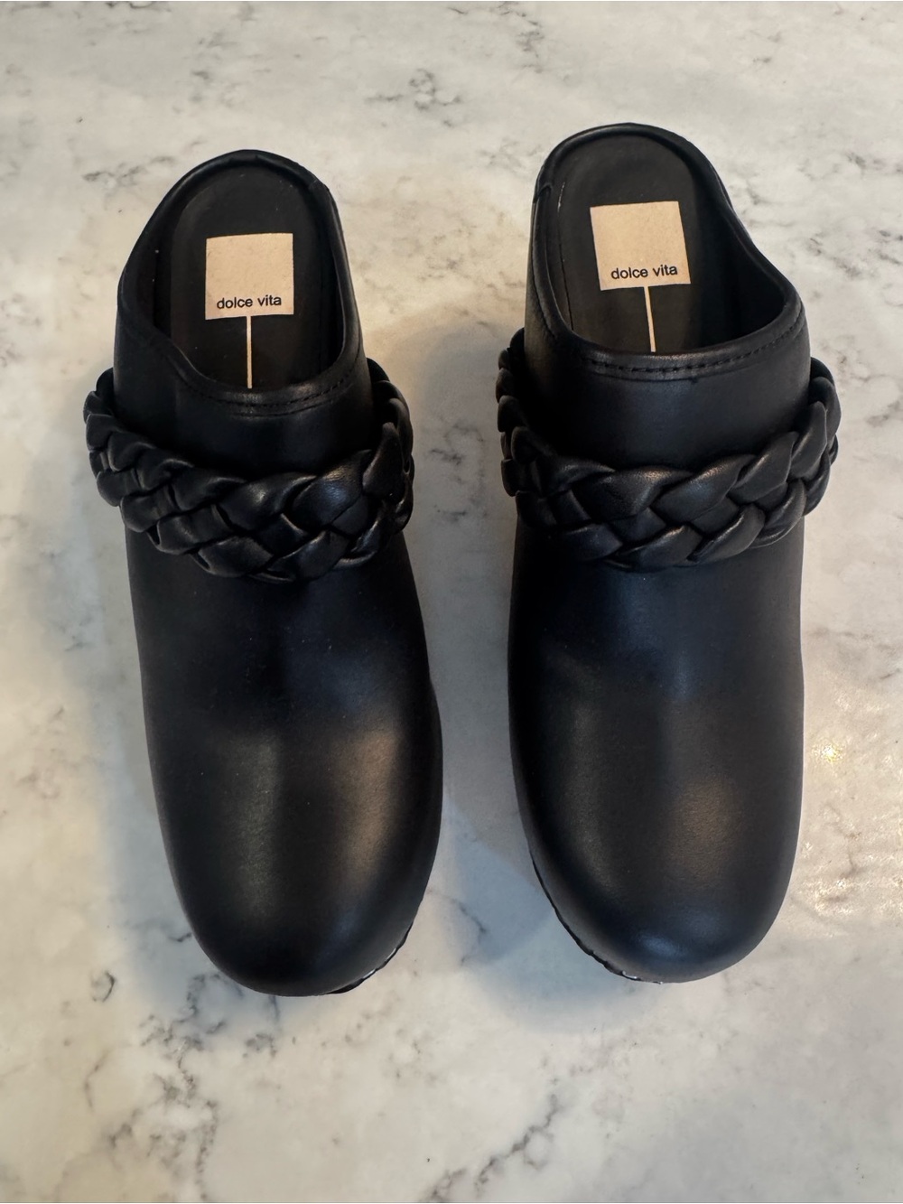 Dolce Vita Black Braided Strap Mule Clogs